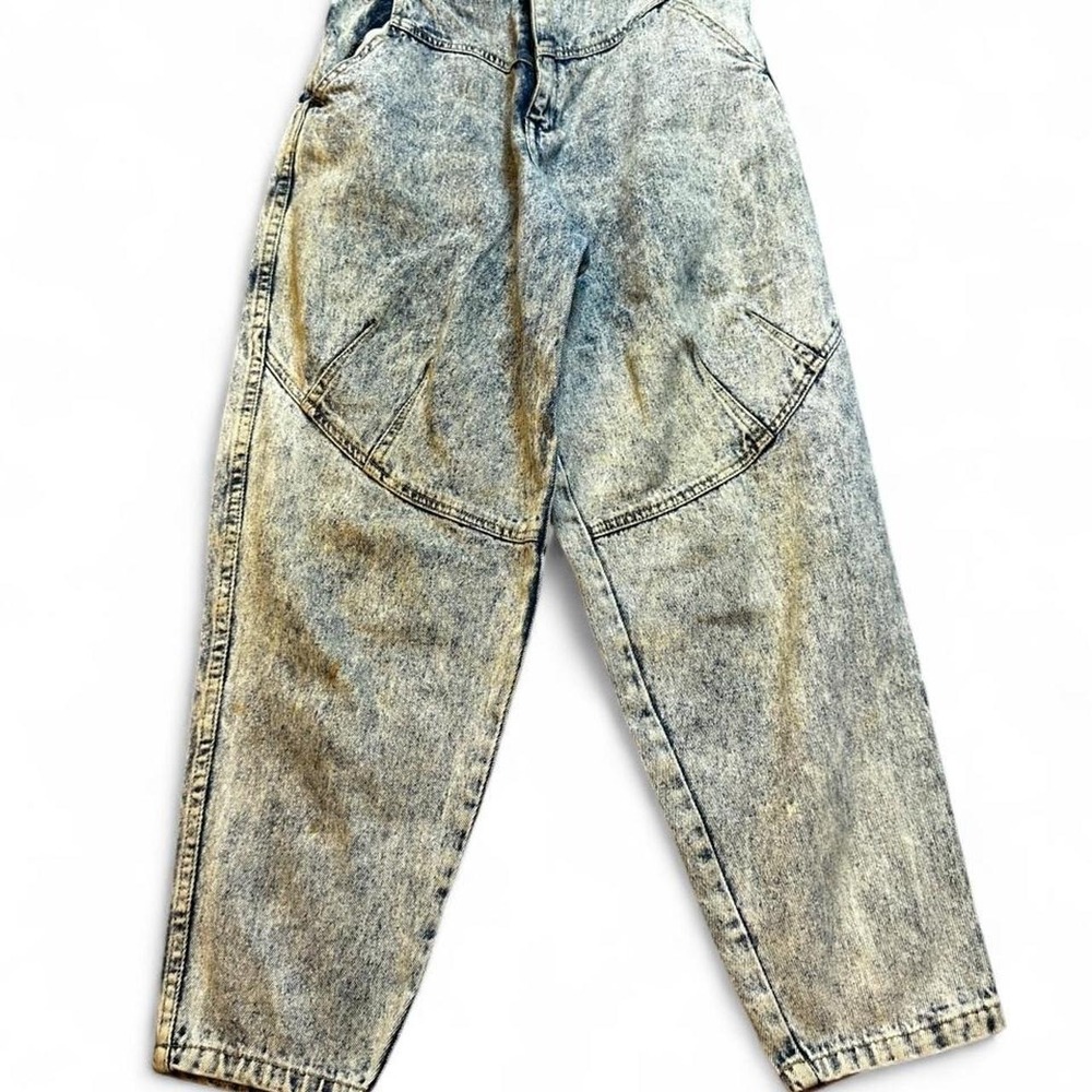 Vintage 80s acid wash Zana Di denim barrel leg blue jeans size 11/12